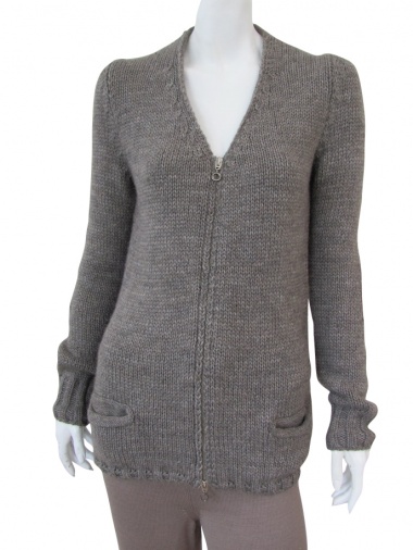 Zone of Influence Cardigan con  toppe in pelle